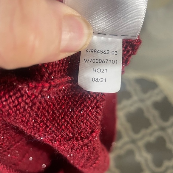 Athleta Merino Wool Blend Women’s Crossroads Crewneck Sweater Red Metallic Med - Picture 9 of 9